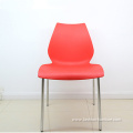 Italian steel frame polypropylene plastic stackable chair